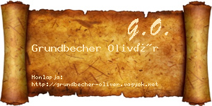 Grundbecher Olivér névjegykártya